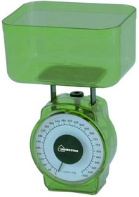 Фото 1/3 Весы кухонные механические HS-3004М, 1 кг, цвет зеленый 002796
