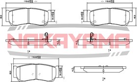 HP8493NY, Колодки тормозные дисковые задние MANDO Hyundai Santa Fe 2.2CRDI, 2.7I 06-