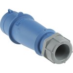 260, AM-TOP IP44 Blue Cable Mount 3P Industrial Power Plug, Rated At 32A, 230 V