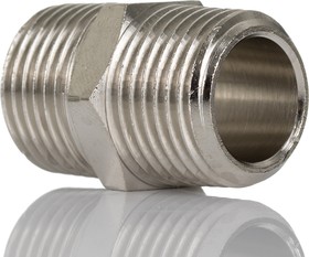 Фото 1/4 0900 00 21, LF3000 Series Straight Threaded Adaptor, R 1/2 Male to R 1/2 Male, Threaded Connection Style