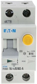 PKNM-16/1N/B/003-A-MW, 2P 16 A Instantaneous RCD, Trip Sensitivity 30mA
