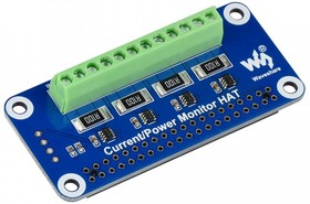 Фото 1/4 Current/Power Monitor HAT, Плата расширения (HAT) для Raspberry Pi, 4-канальный монитор питания
