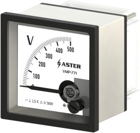 Фото 1/2 Aster Вольтметр аналоговый VMP-771 0-500 В класс точности 1,5 VMP-771-500