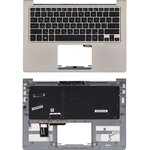 Клавиатура для ноутбука Asus ZenBook UX303U черная с подсветкой, серый топкейс