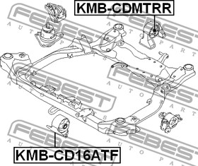 Фото 1/5 KMB-CD16ATF, KMB-CD16ATF_сайлентблок передней подушки двигателя!\ Kia Ceed 1.6 06