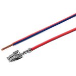 AX41102, Контакт гнездовой Двойная Лира серии 4,8мм, в гнездо блока предохранителей Delphi, с проводом 1,50