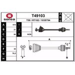 T49103, Привод левый 611mm\ Renault Clio I 1.1-1.9 JB0/1/3 MB1 90-98