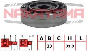 NJ7076NY, ШРУС внутр. к-кт VW TRANSPORTER Т4 9.90-7.94 (33x31.8)