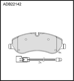 ADB22142, Колодки тормозные дисковые | перед |