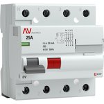 Выключатель дифференциального тока (УЗО) 4п 25А 30мА тип A DV AVERES EKF ...