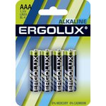 Ergolux Alkaline BL4 LR03 (LR03 BL-4, мизинчиковая батарейка ААА 1.5В)