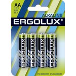 Ergolux Alkaline BL4 LR6 (LR6 BL-4, пальчиковая батарейка АА 1.5В)