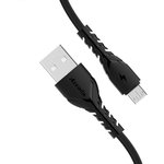 USB кабель REMAX PD-B47m Azeada Wing USB - MicroUSB 3А TPE 1м (черный)
