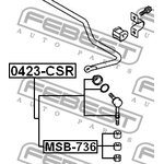 MSB736, Ремкомплект тяги стабилизатора MITSUBISHI, NISSAN (3 pcs) \ FEBEST MSB-736