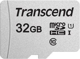 Фото 1/10 Карта памяти Transcend 300S microSDHC 32Gb UHS-I Cl10 +ад, TS32GUSD300S-A