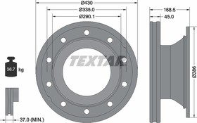 93296100, Диск тормозной SCHMITZ (430х168.5х290х45 n10х22.5) (1шт.) TEXTAR