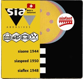 Фото 1/5 Шлифовальный круг на липучке siaflex 1948 упак 50шт sf50-125-8-220