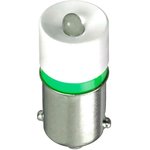 BA9SG12A, Сменная светодиодная лампа, Миниатюрный Байонетный / BA9S, Зеленый, 1.61 кд