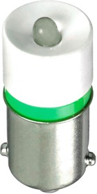 BA9SG12A, Сменная светодиодная лампа, Миниатюрный Байонетный / BA9S, Зеленый, 1.61 кд