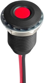 Q10F5ANXXR24E, Светодиодный индикатор в панель, Красный, 24 В DC, 10 мм, 20 мА, 8 мкд, IP67
