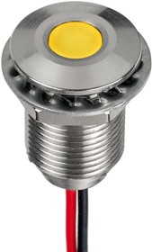Q10F5SXXHY02E, Светодиодный индикатор в панель, Желтый, 2 В, 10 мм, 20 мА, 250 мкд, IP67