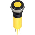 Q12F1BXXHY12E, Светодиодный индикатор в панель, Желтый, 12 В DC, 12 мм, 20 мА ...
