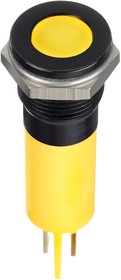 Q12F1BXXHY12E, Светодиодный индикатор в панель, Желтый, 12 В DC, 12 мм, 20 мА, 1.12 кд, IP67
