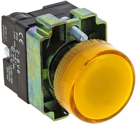 Фото 1/4 xb2-bv65, Лампа сигнальная BV65 желтая EKF