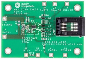 MAX17055XEVKIT#, Оценочный комплект, устройство измерения уровня заряда батареи MAX17055 7мкА, ModelGauge m5 EZ