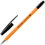 Ручка шариковая BRAUBERG "M-500 ORANGE", ЧЕРНАЯ, корпус оранжевый, узел 0,7 мм ...
