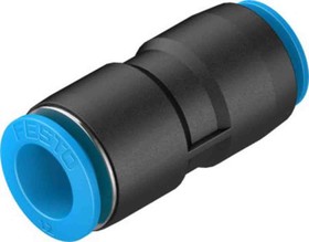 QS-12-10-20, QS Series Reducer Nipple, Push In 12 mm to Push In 10 mm, Tube-to-Tube Connection Style, 130694