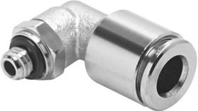 NPQM-L-M5-Q4-P10, Elbow Threaded Adaptor, M5 Male to Push In 4 mm, Threaded-to-Tube Connection Style, 558704