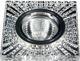 Встраиваемый светильник SMD/MR16 4000K хром зеркальный+ кристаллы (SMD 3Вт), FT 934 CHCL