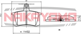 HP8110NY, Торм. колодки задние VW Golf/Jetta/Vento/Passat 20668x16.5