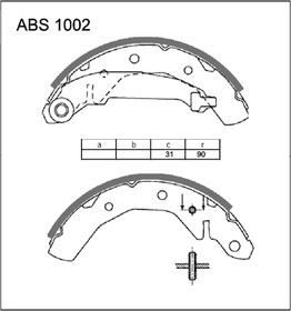 Колодки барабанные DAEWOO Matiz/CHEVROLET Spark ALLIED NIPPON ABS 1002