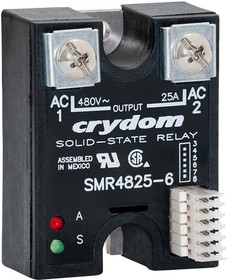 Фото 1/2 SMR2425-6, SMR24-6 Series Solid State Relay, 25 A Load, Panel Mount, 280 Vrms Load, 32 V dc Control