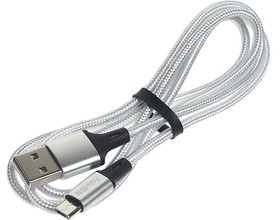 HX14 ALUM white, Кабель micro USB 1м FAISON