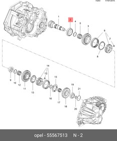 55567513, Подшипник КПП OPEL: ASTRA J 2010-2013, CORSA D/E, INSIGNIA A 2009-2017, MOKKA 2013-2019, ZAFIRA C 20