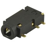 SJ2-25504D-SMT-TR, Phone Connectors 2.5mm gold terminal 4cond Tip/Ring swtch