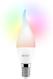 Фото 1/2 HIPER Smart LED bulb IoT LED C2 RGB/Умная LED лампочка/Wi-Fi/Е14/Candle CF37/Регулируемая яркость и цвет/6Вт/2700К-6500К/520 лм/IoT LED C2