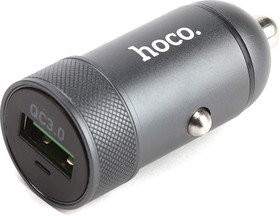 Фото 1/10 Автомобильная зарядка HOCO Z32 Speed Up 1xUSB, 3А, 18W, QC3.0, LED (серая)
