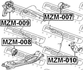 Фото 1/4 MZM008, Опора ДВС MAZDA 323 BA 94-98