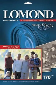 Фотобумага Lomond суперглянцевая (1101101), Super Glossy, A4, 170 г/м2, 20 л.