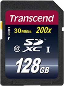 Фото 1/4 TS128GSDXC10, 128 GB SDXC SD Card, Class 10