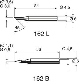 162LD/SB, 3 mm Hoof Soldering Iron Tip for use with Multitip C15, Tip 260