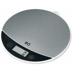 Весы кухонные BQ (БИ-КЬЮ) KS1002, электронный дисплей, максимальный вес 5 кг, тарокомпенсация, стальные, 86191597