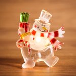 501-022, Снеговик с подарком RGB на присоске