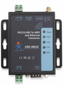 Фото 1/10 Преобразователь интерфейсов RS232/RS485 to Wi-Fi USR IoT USR-W610