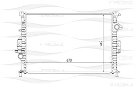 Фото 1/2 KK0215, Радиатор системы охлаждения FORD Focus/C-Max/Mondeo/ Galaxy/S-Max 06-/LAND ROVER Freelander 06-/VOLVO