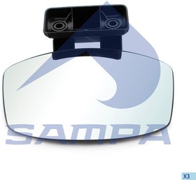Фото 1/2 035.012, Зеркало боковое VOLVO FH 4 version бордюрное SAMPA